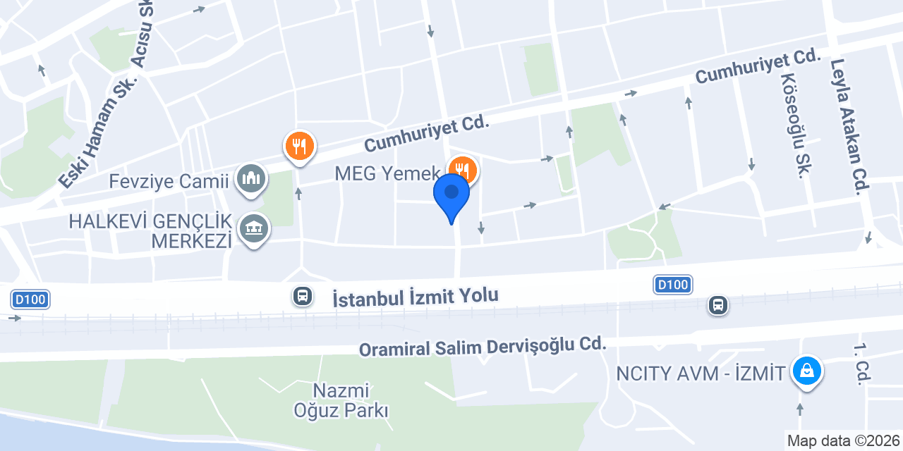 Pizza Piece İzmit konumu