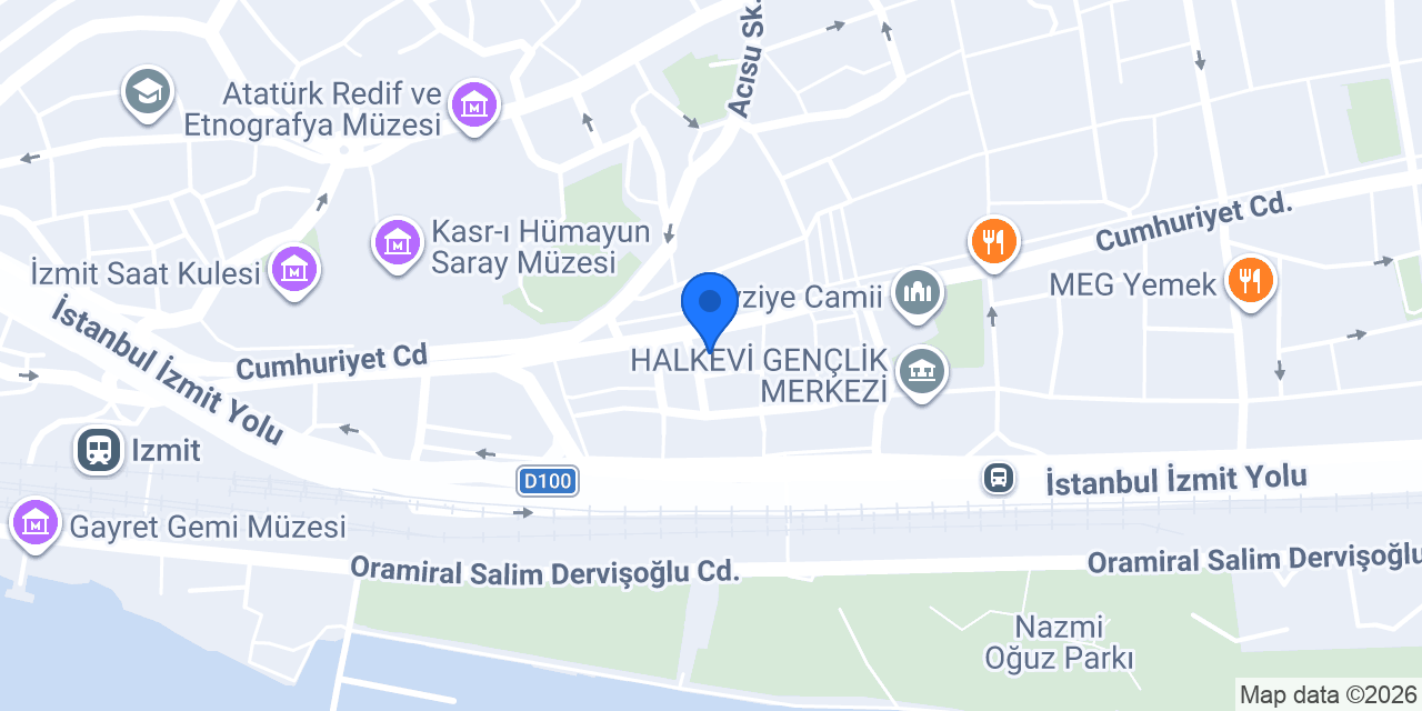 ÖZGÜR OTEL İZMİT konumu