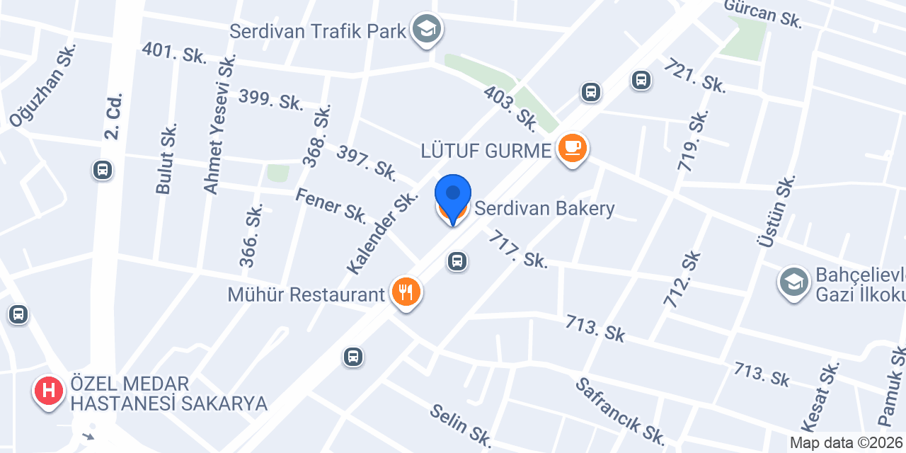 Serdivan Bakery konumu
