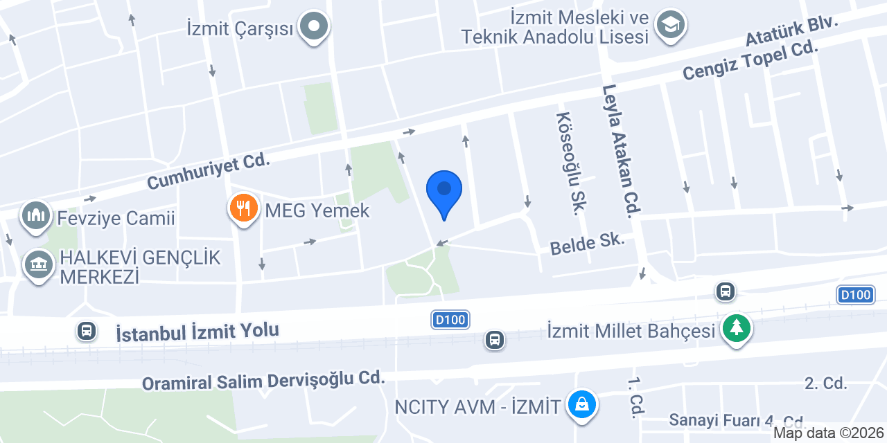 Colombia Coffee İzmit Kent Meydanı konumu