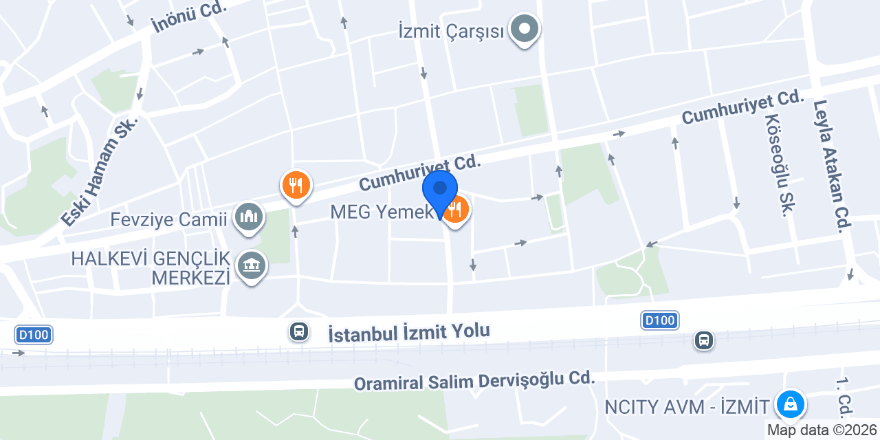 Dryking İzmit Şubesi konumu