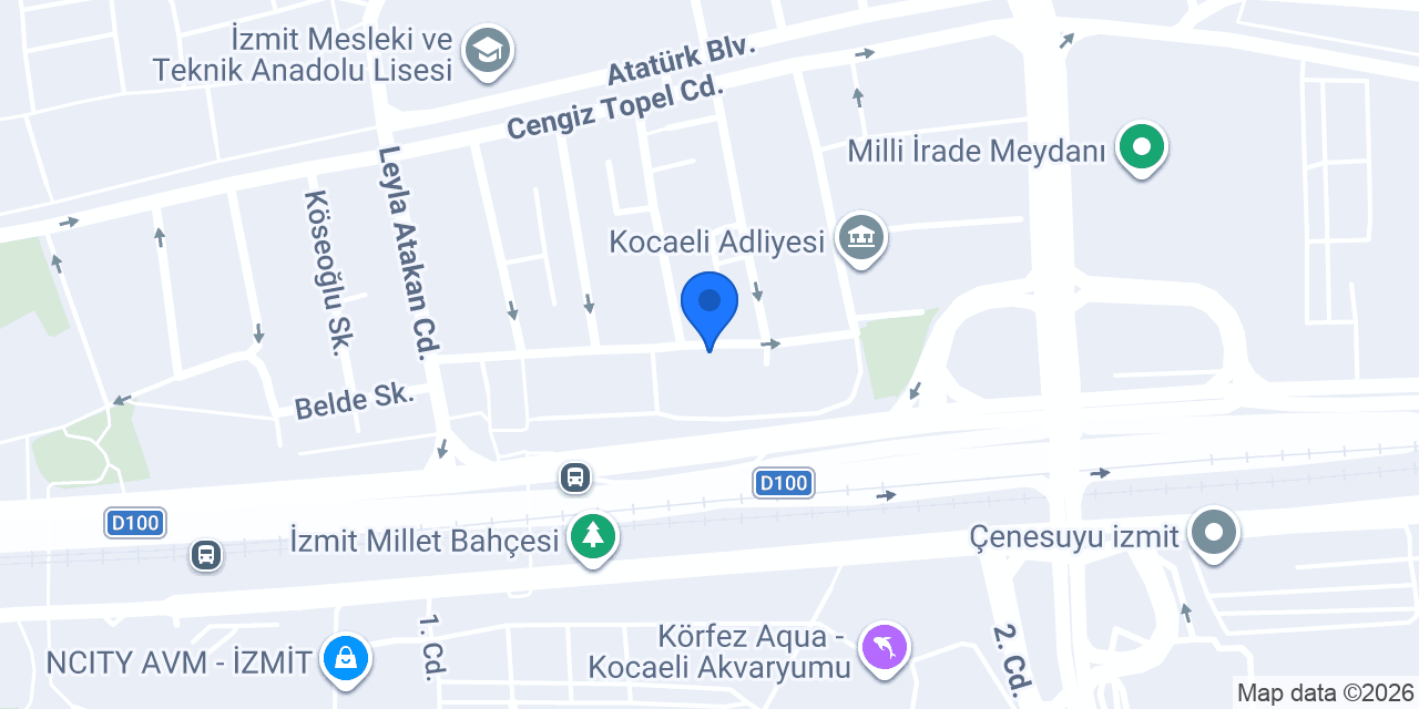 Türkiye Finans İzmit Ticari Şubesi konumu