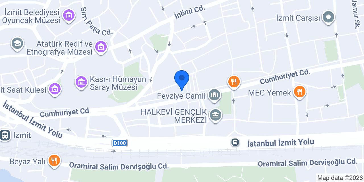 DenizBank İzmit Çarşı Şubesi konumu