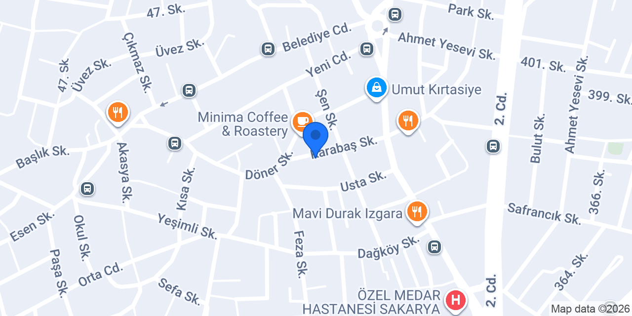 Tesadüff Cafe Serdivan konumu
