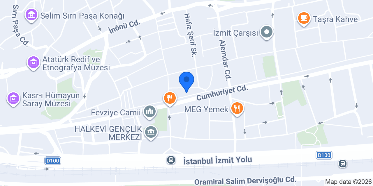 Akbank İzmit Şubesi konumu