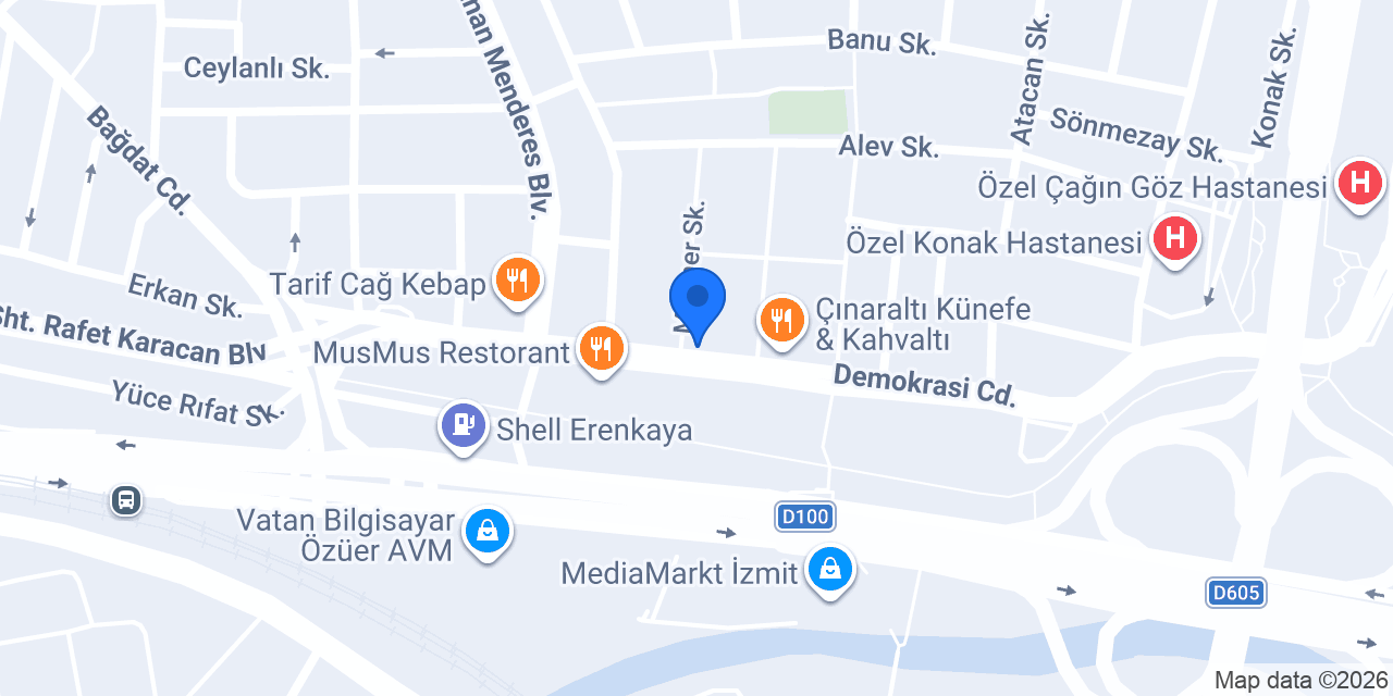 Pizzaköy İzmit Yahyakaptan Şubesi konumu