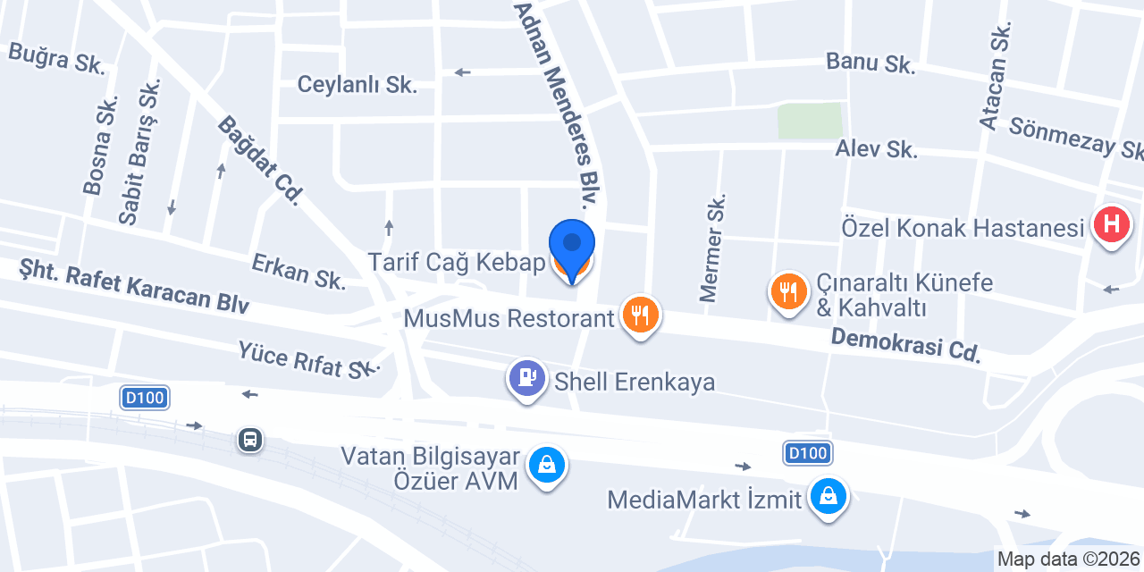 Tarif Cağ Kebap konumu