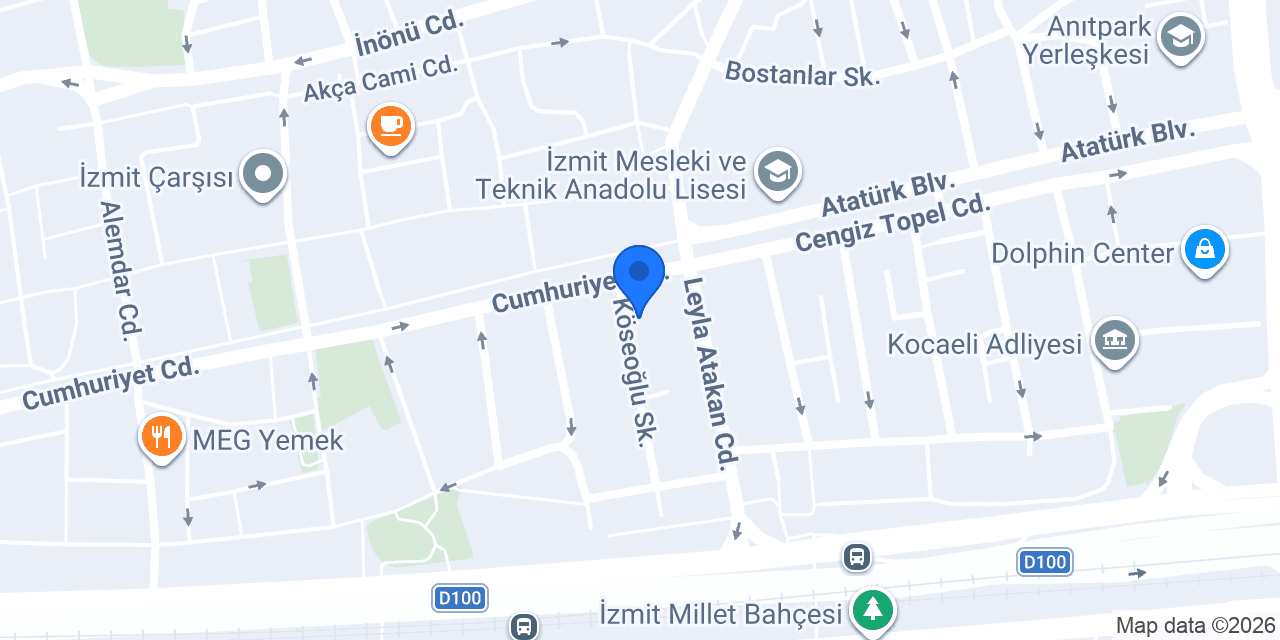 Edificus İzmit Waffle konumu