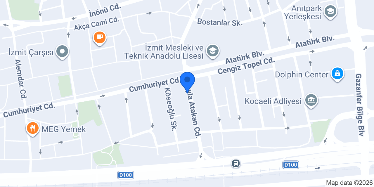 TEB Çarşı İzmit Şubesi konumu