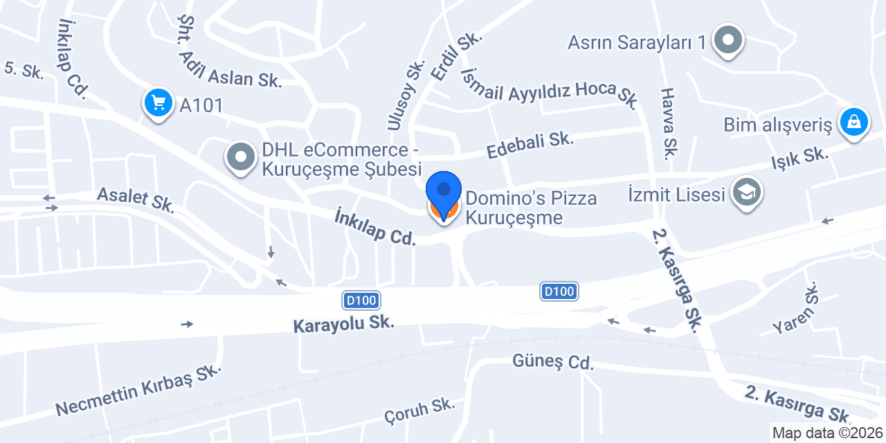 Domino's Pizza Kuruçeşme konumu