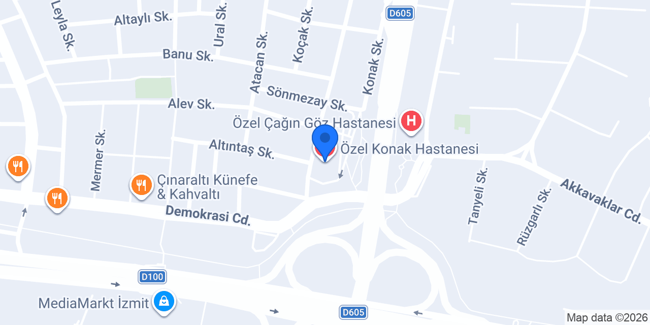 Özel Konak Hastanesi konumu