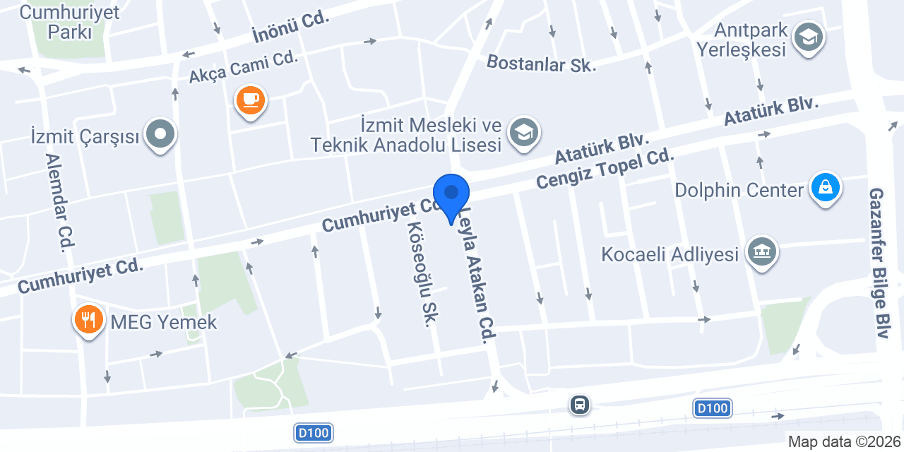 İzmit Atakan Taksi konumu