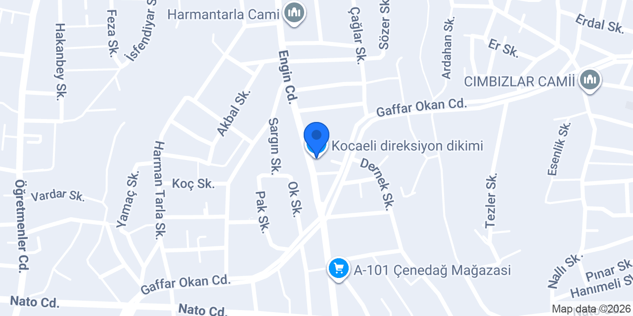 Kocaeli direksiyon dikimi konumu