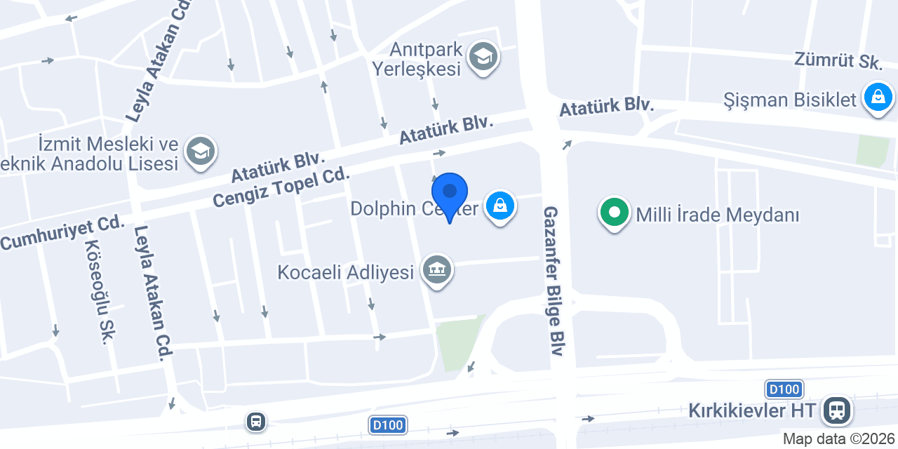 İzmit Belediyesi Çetin Emeç Kütüphanesi konumu