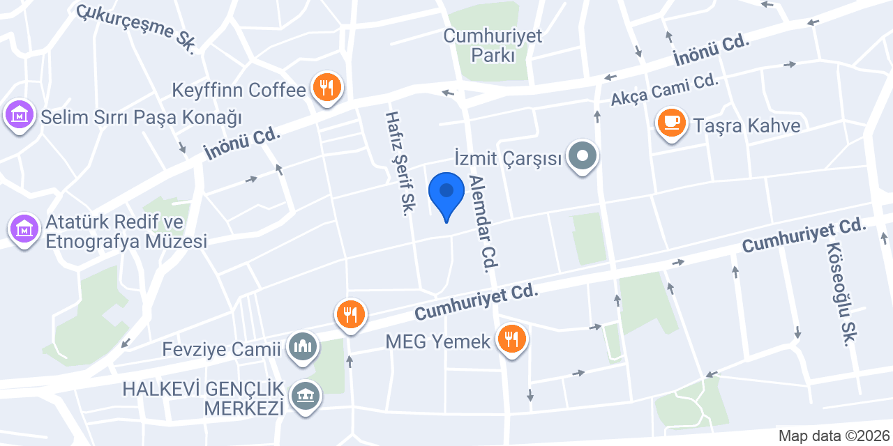 PTT BANK İZMİT ŞUBESİ konumu