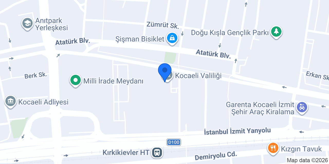 Kocaeli Valiliği konumu