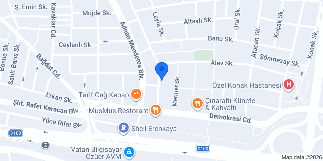 Arada Caffe konumu