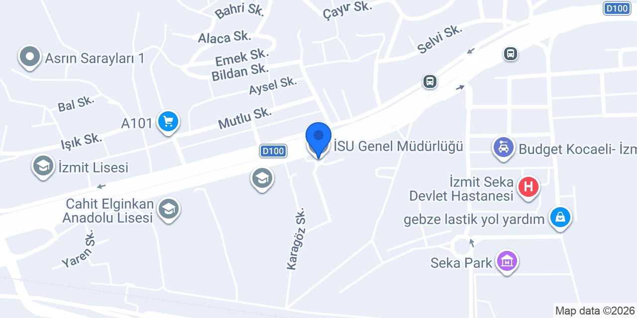 İSU Genel Müdürlüğü konumu