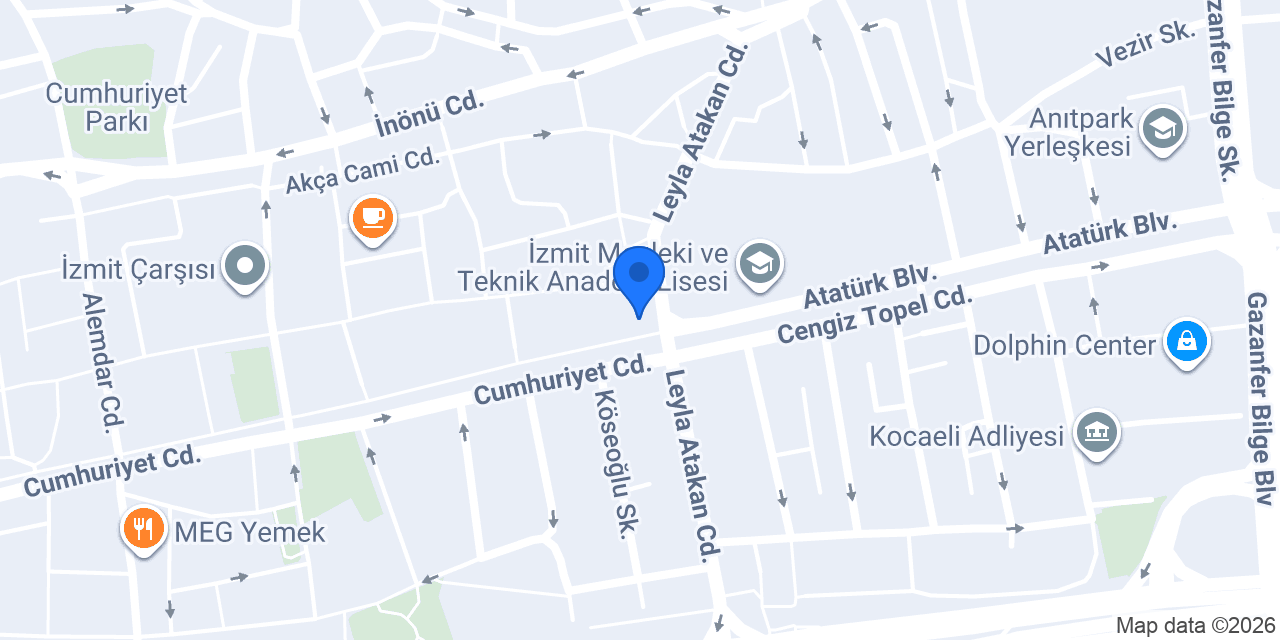 Cajun Corner Kocaeli İzmit konumu