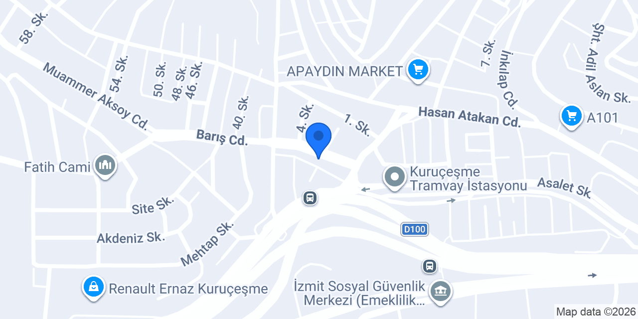 Terra Pizza - İzmit Kuruçeşme Şubesi konumu