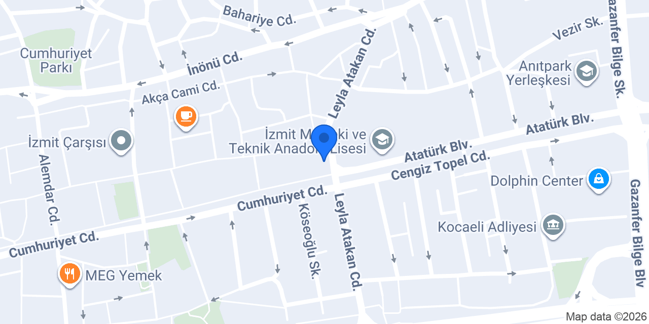 Vakıf Katılım İzmit Şubesi konumu