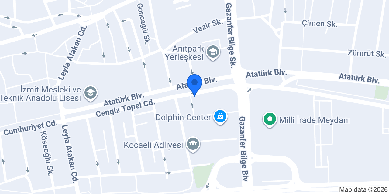 Çamlıca Kitap Kırtasiye - İzmit Şubesi konumu