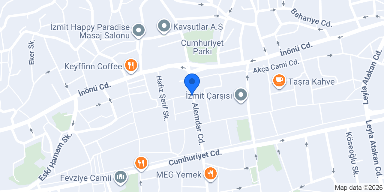 SecilStore İzmit Alemdar Cadde konumu