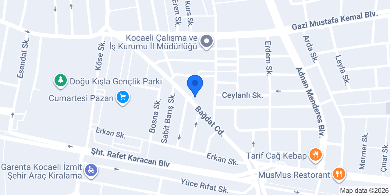 Izmit Mobilya Aksesuar konumu