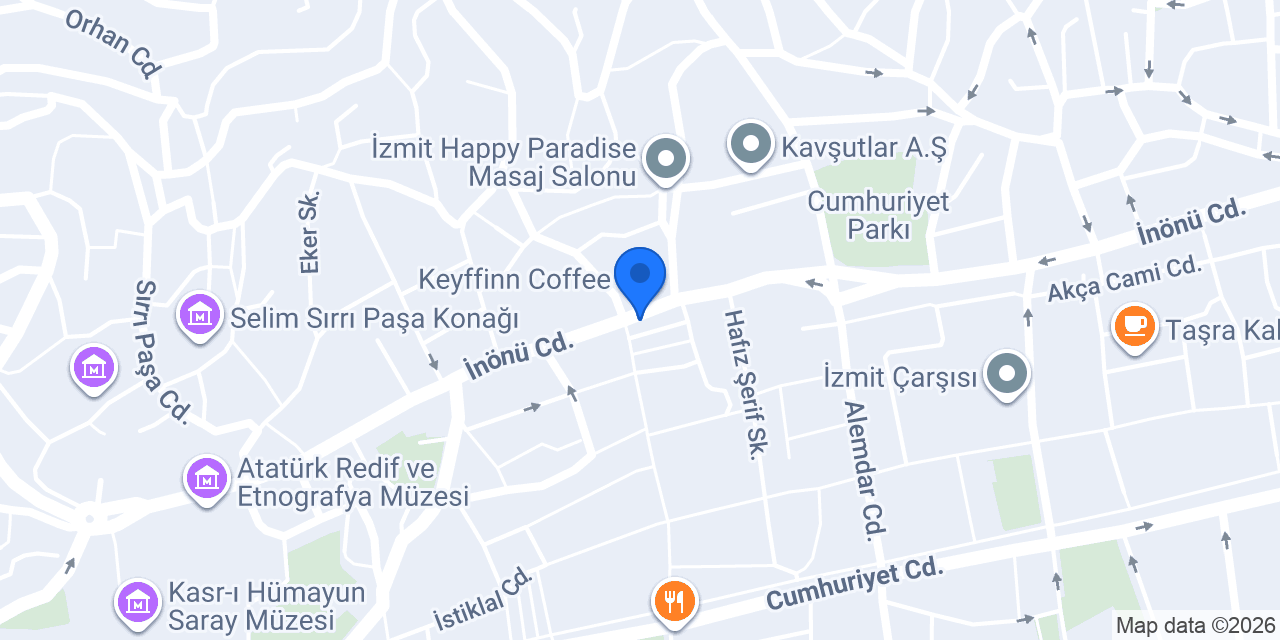Cafe Kristo İzmit konumu