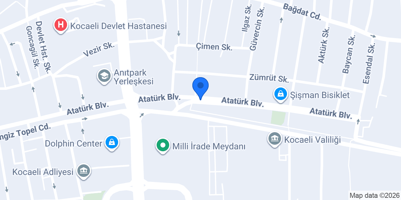 Erkan Ekşioğlu İzmit Dünya Göz Hastanesi konumu