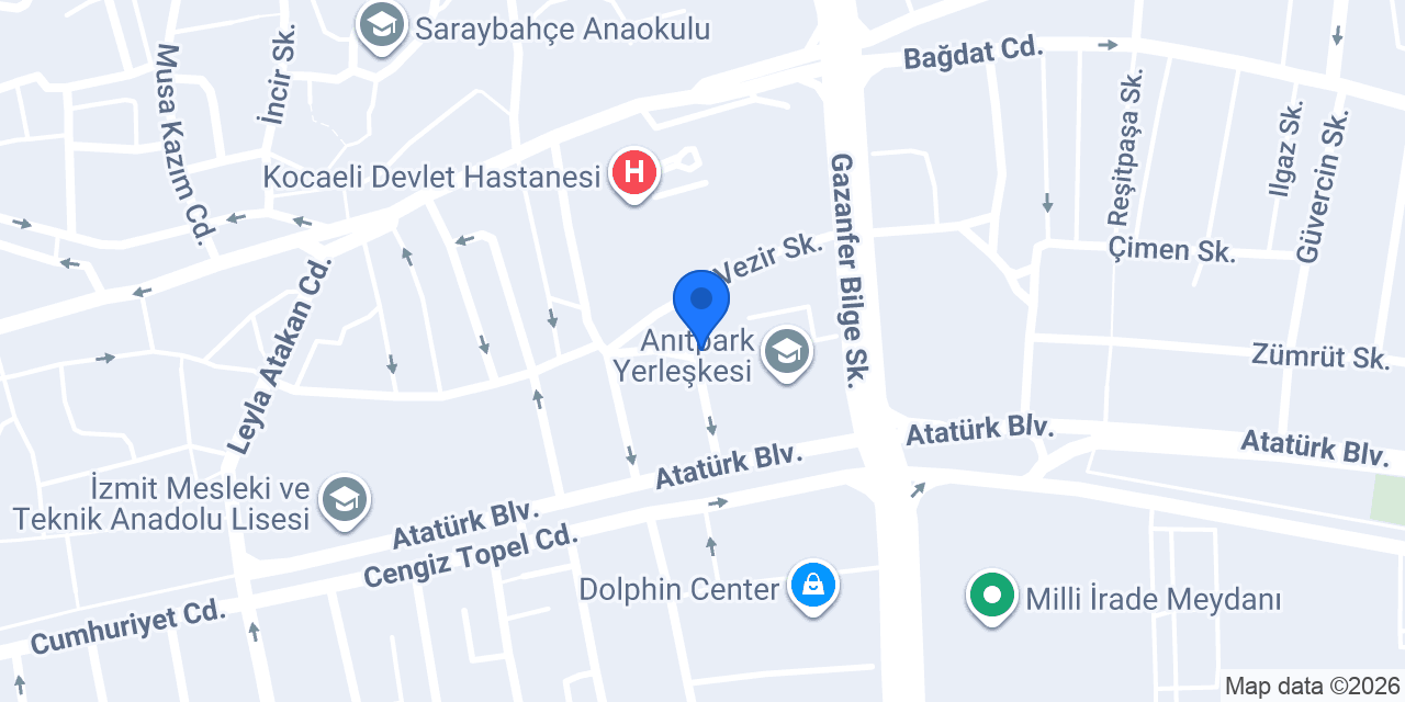 Kocaeli Devlet Hastanesi İdari Brimleri konumu