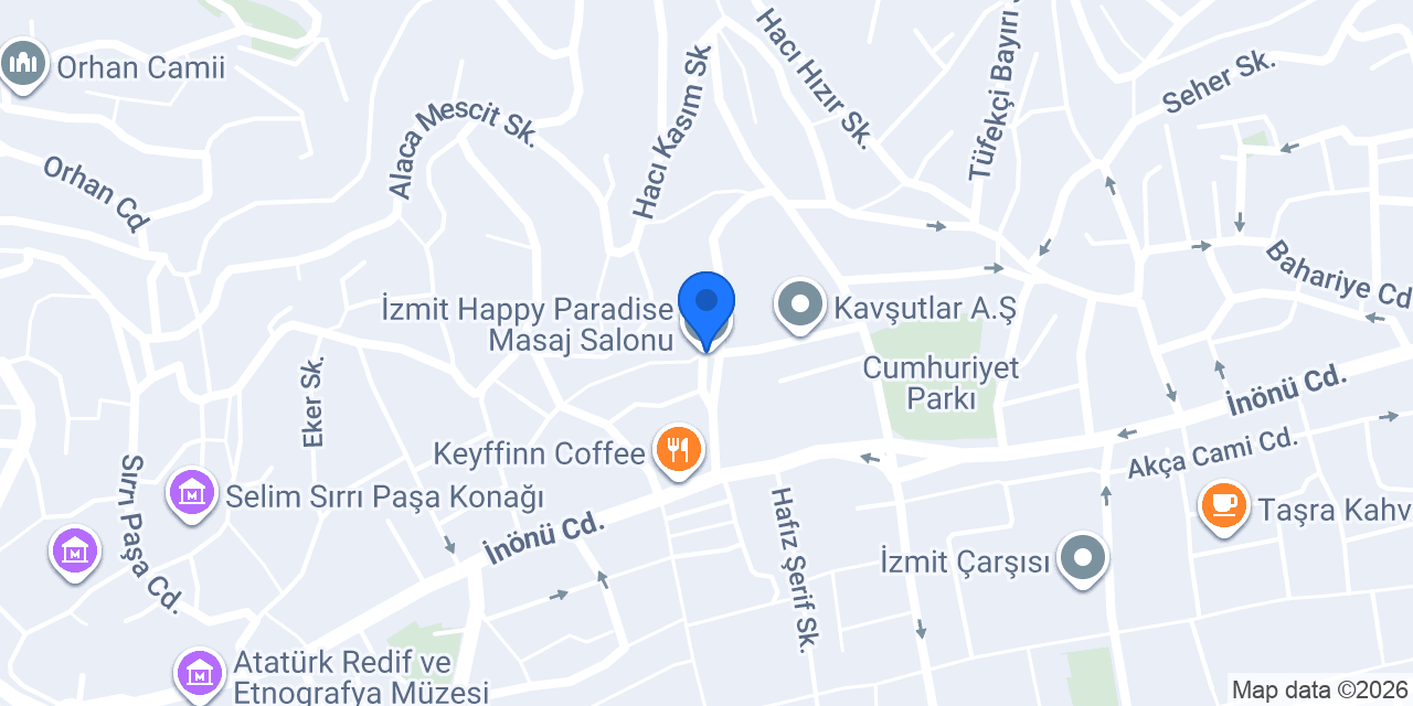 İzmit Happy Paradise Masaj Salonu konumu