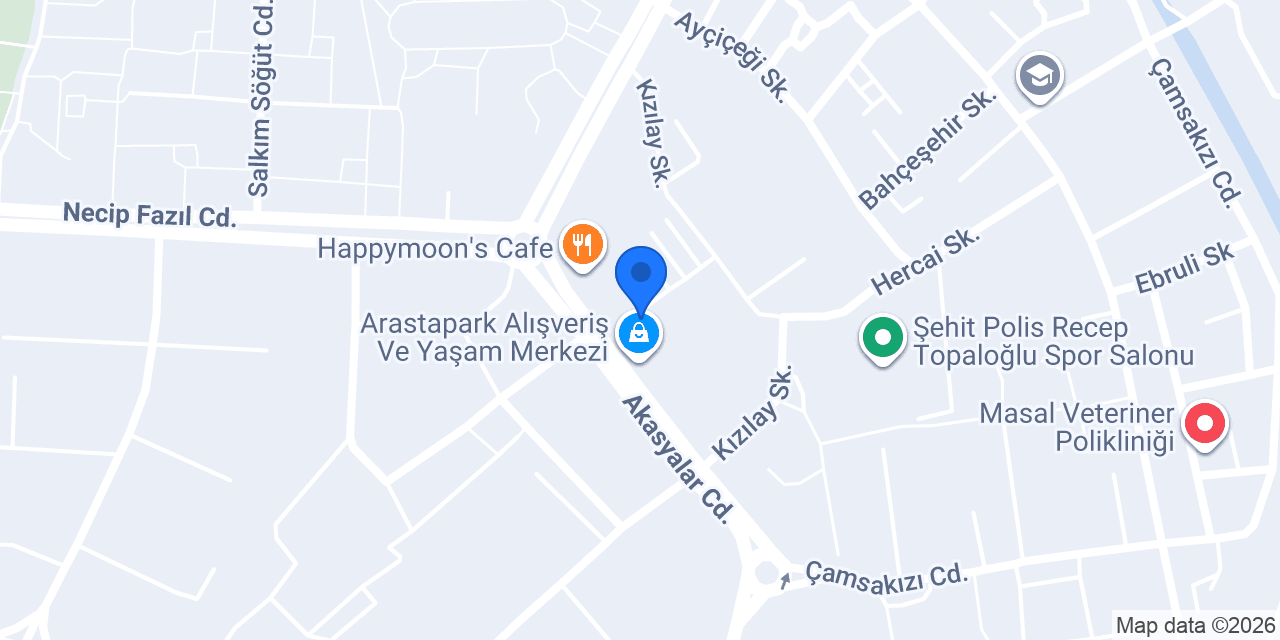 Alaçatı Muhallebicisi Arastapark AVM konumu