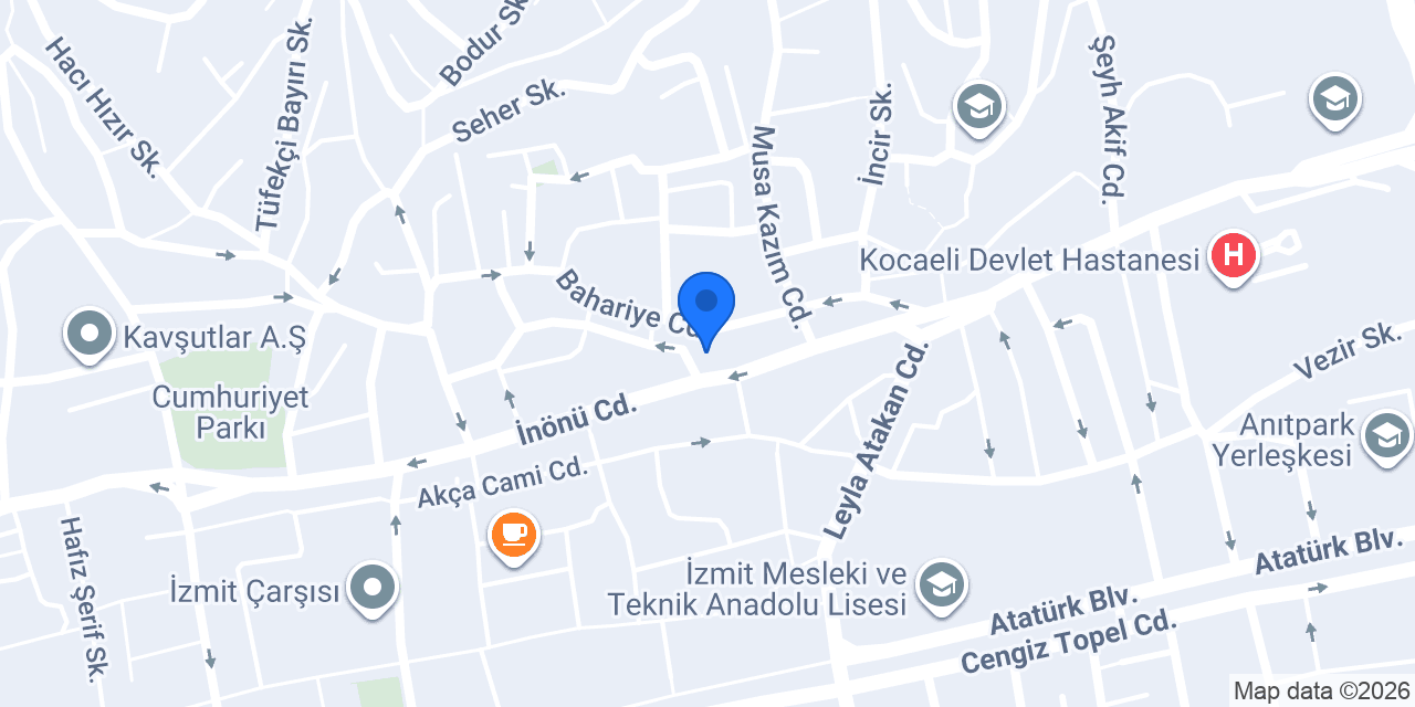 İzmit İngilizce Özel Ders konumu