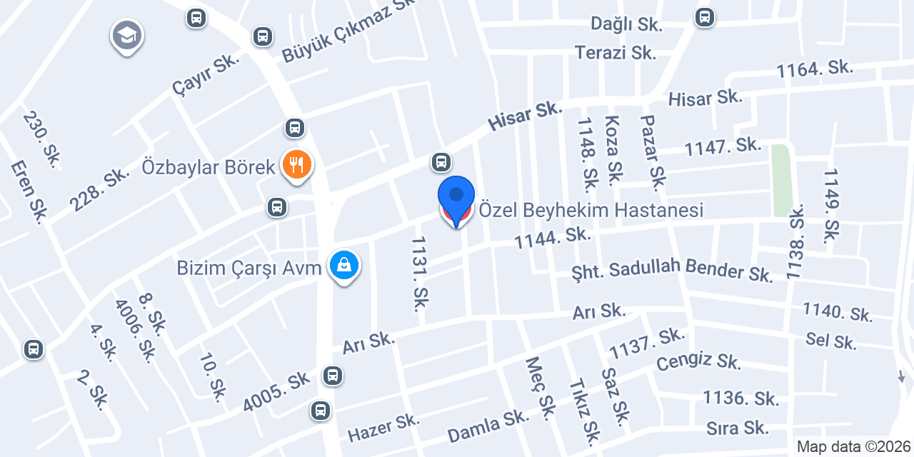 Özel Beyhekim Hastanesi konumu