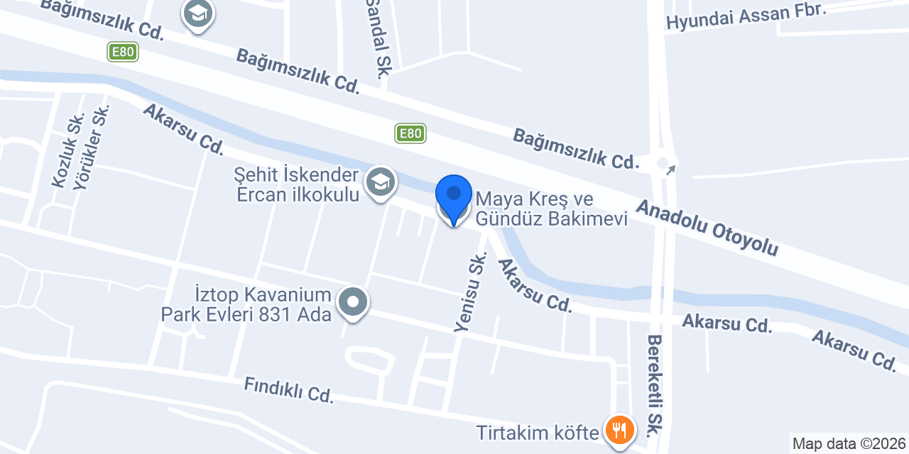 Maya Kreş ve Gündüz Bakimevi konumu