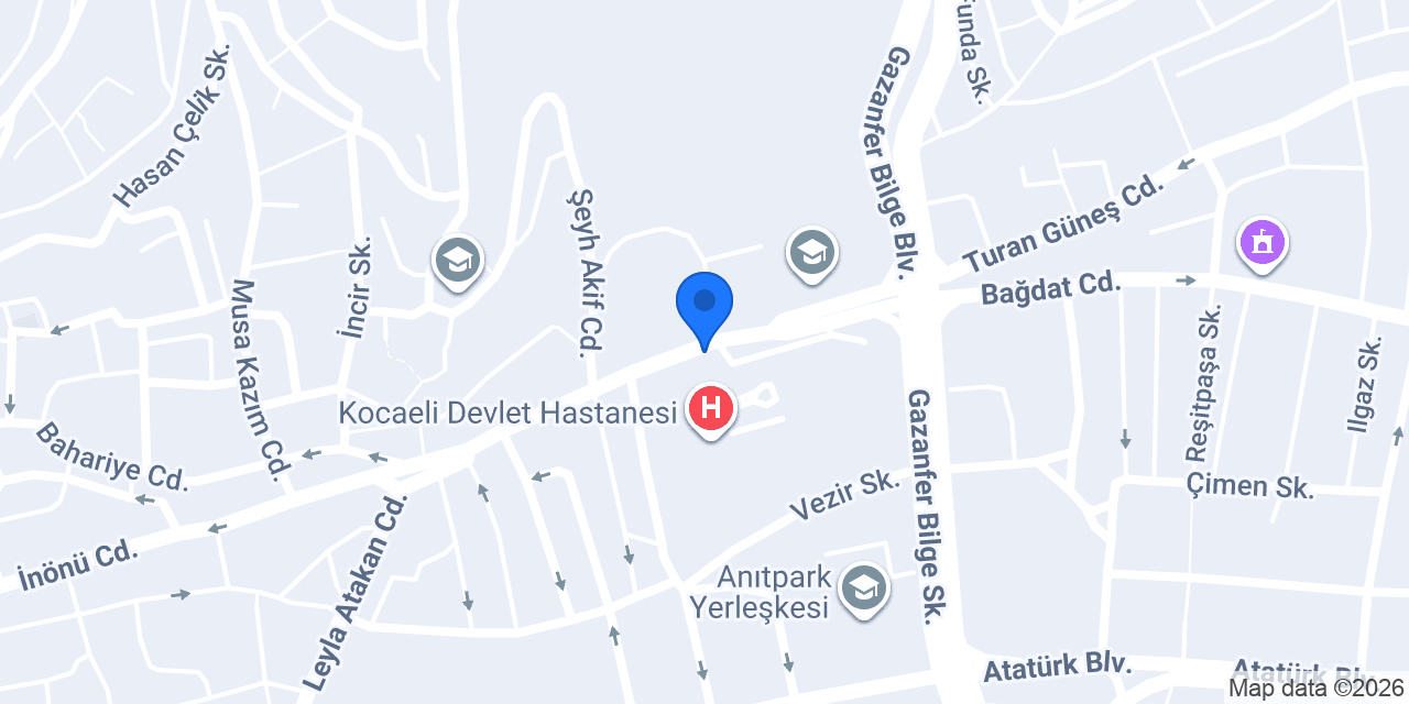 Kocaeli Devlet Hastanesi Taksi Durağı konumu