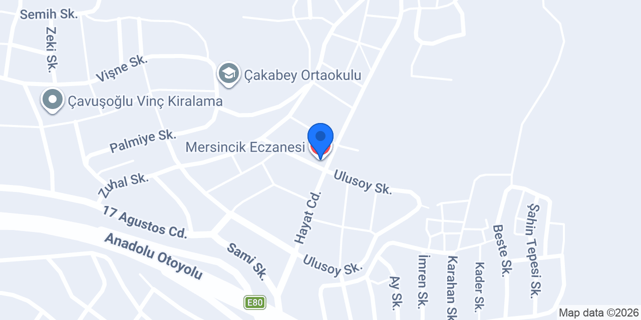 Mersincik Eczanesi konumu