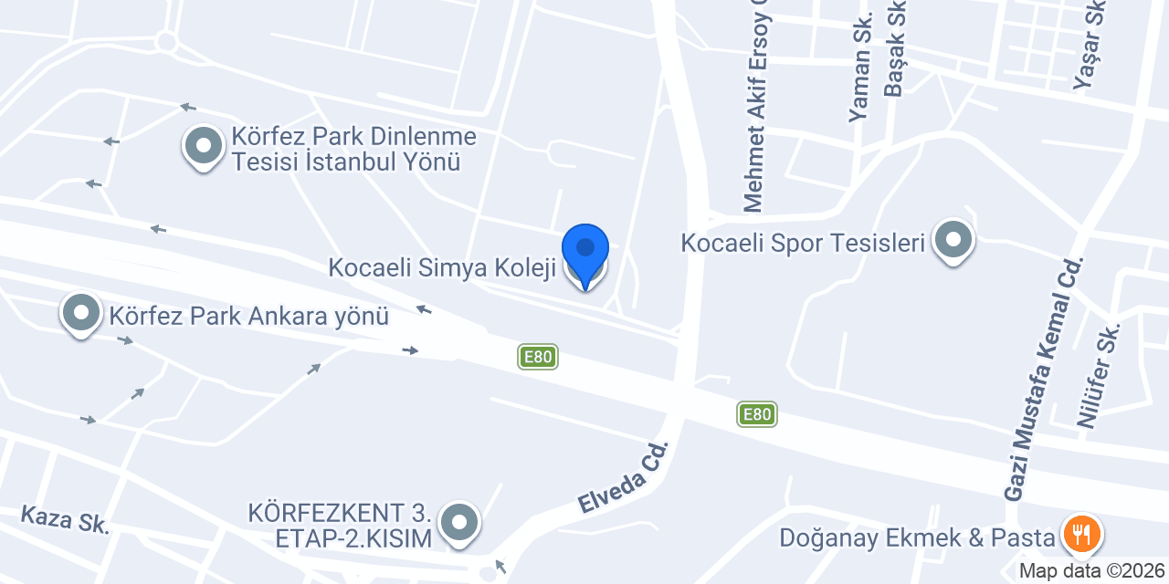 Kocaeli Simya Koleji konumu