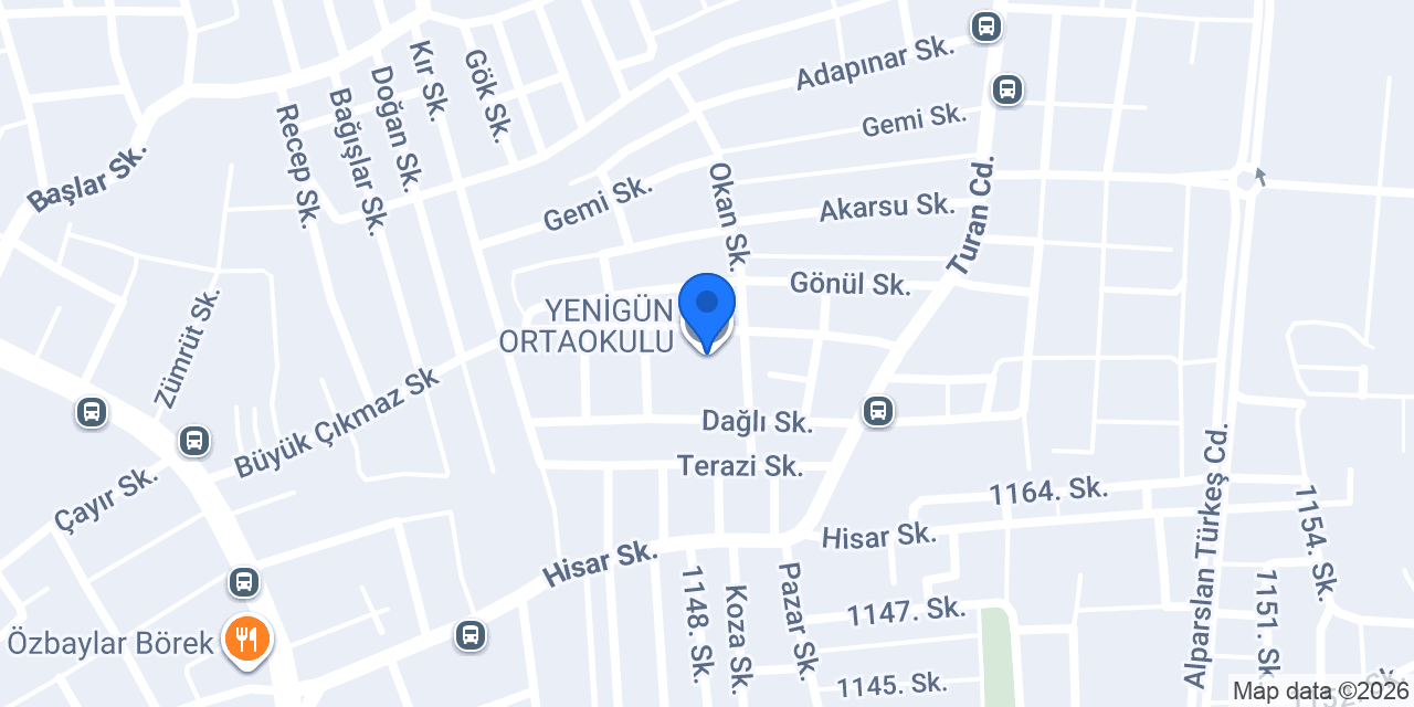 YENİGÜN ORTAOKULU konumu