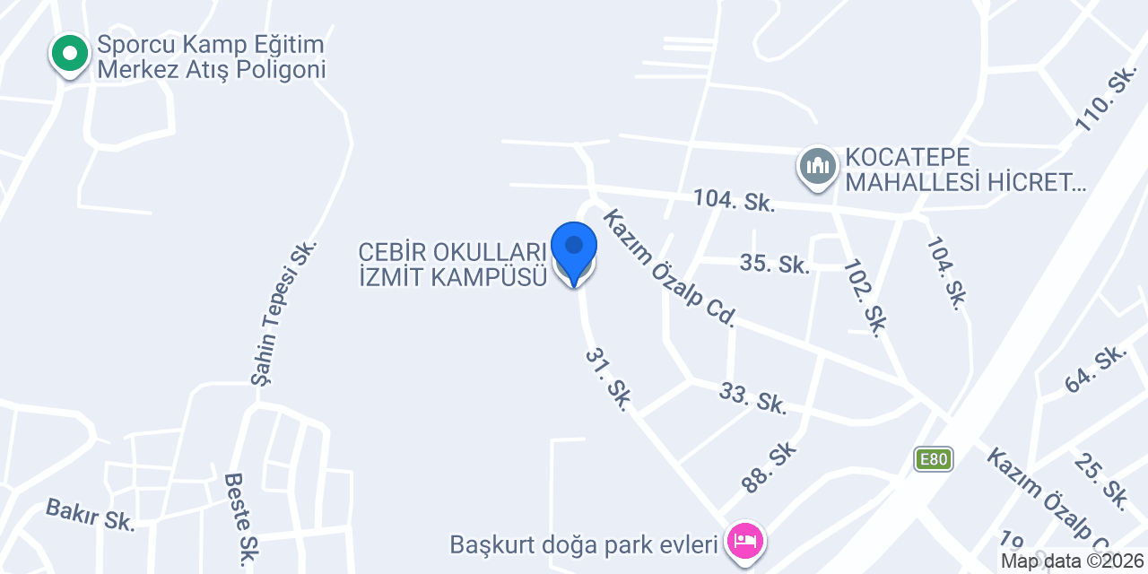 CEBİR OKULLARI İZMİT KAMPÜSÜ konumu