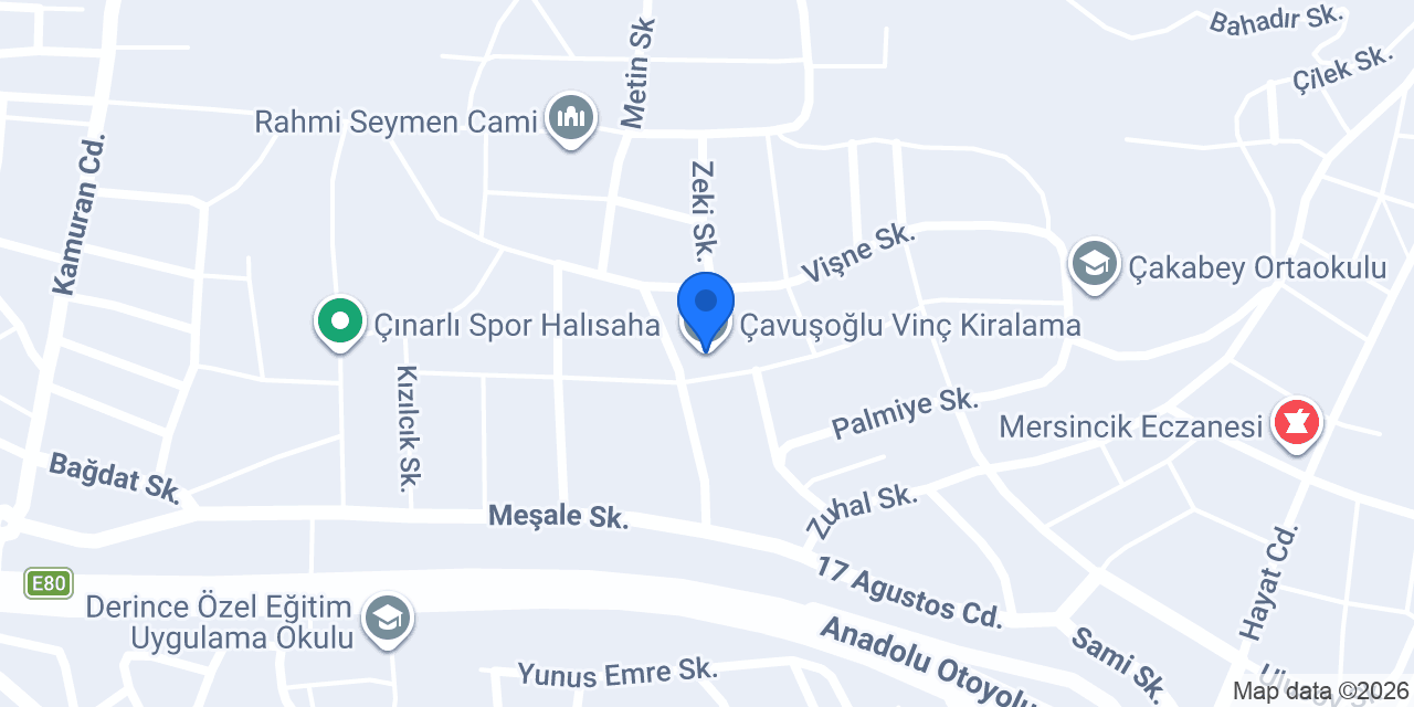 Çavuşoğlu Vinç Kiralama konumu