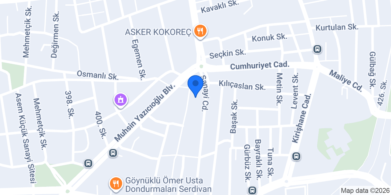 ASLANOĞULLARI DOĞANAY SERDİVAN ÇARK SANAYİ ŞUBESİ konumu