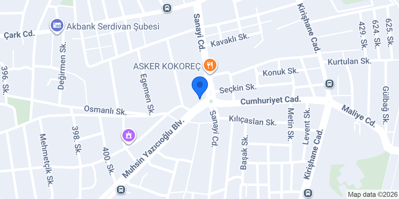 Serdivan Tesisat Servisi konumu