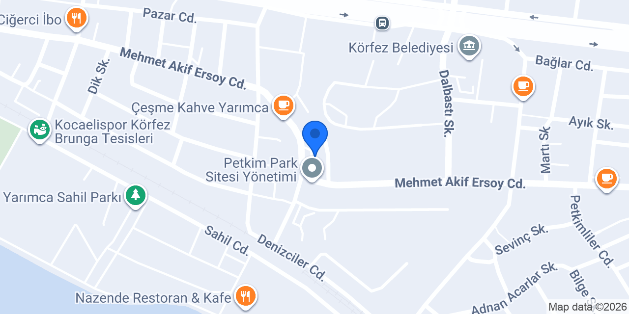 Yarımca Sütlü Cup konumu