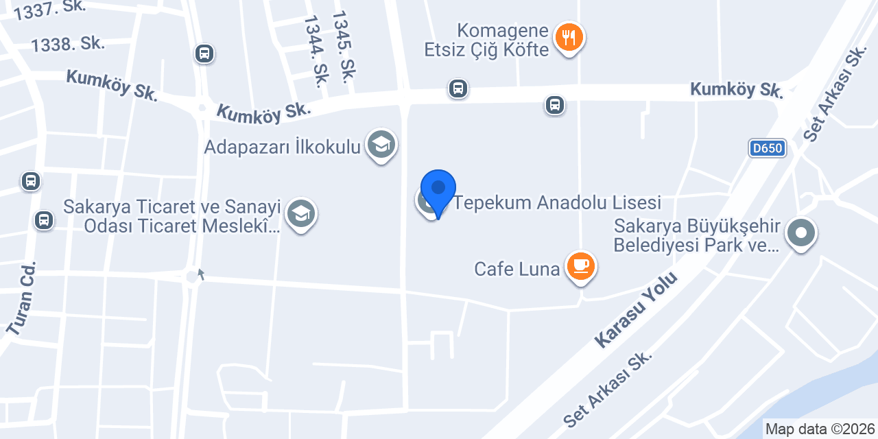 Tepekum Anadolu Lisesi konumu
