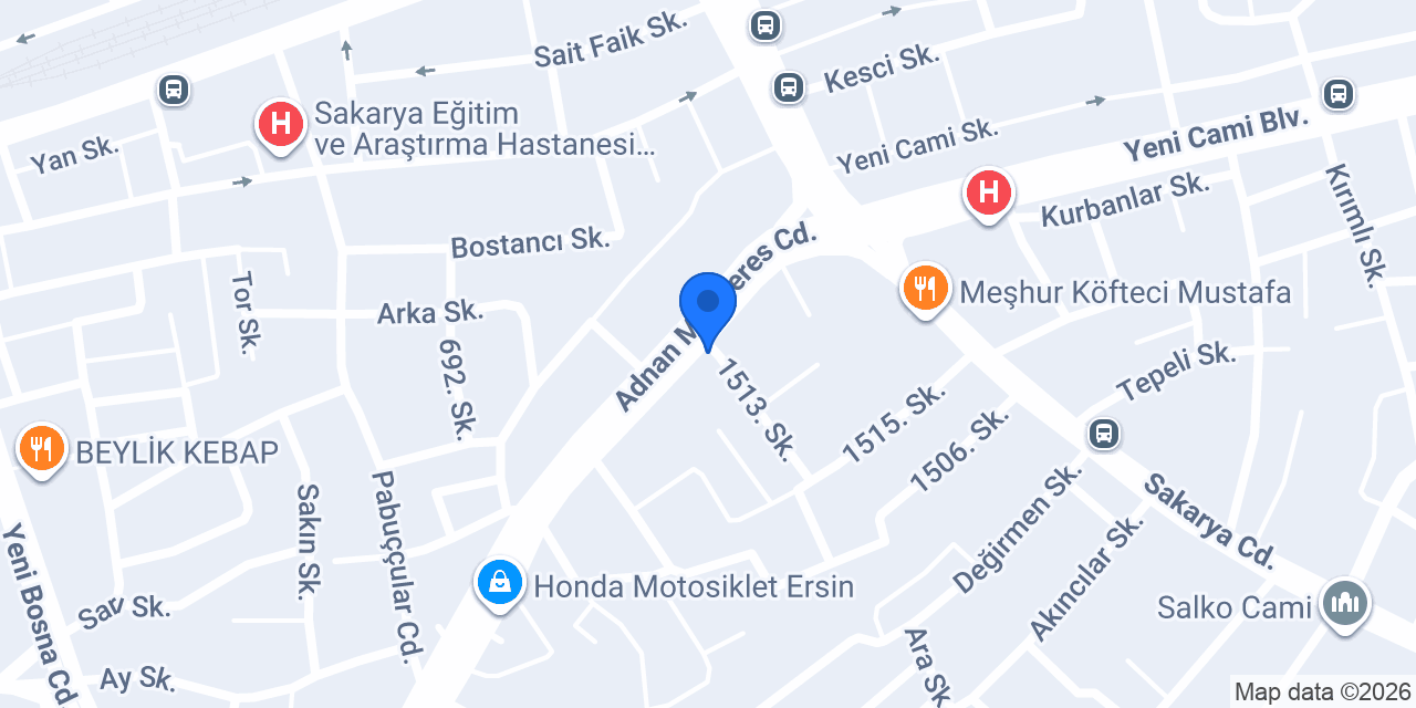 Sakarya Ticaret İl Müdürlüğü konumu