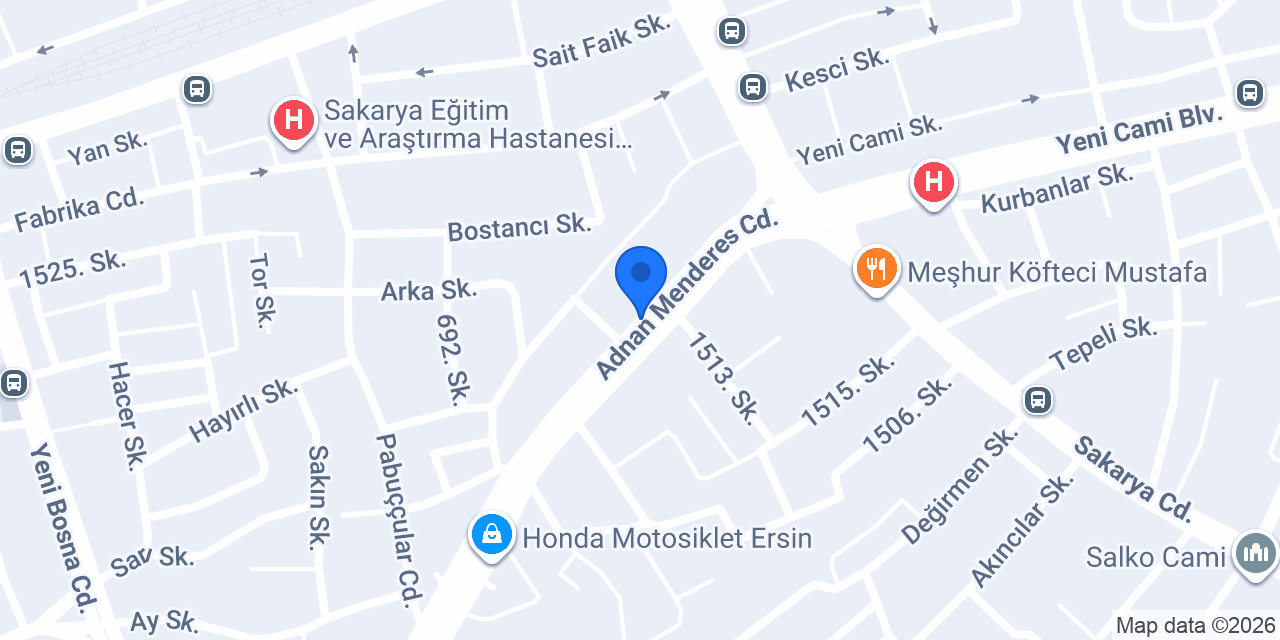 Sakarya Gelişim Ofset konumu