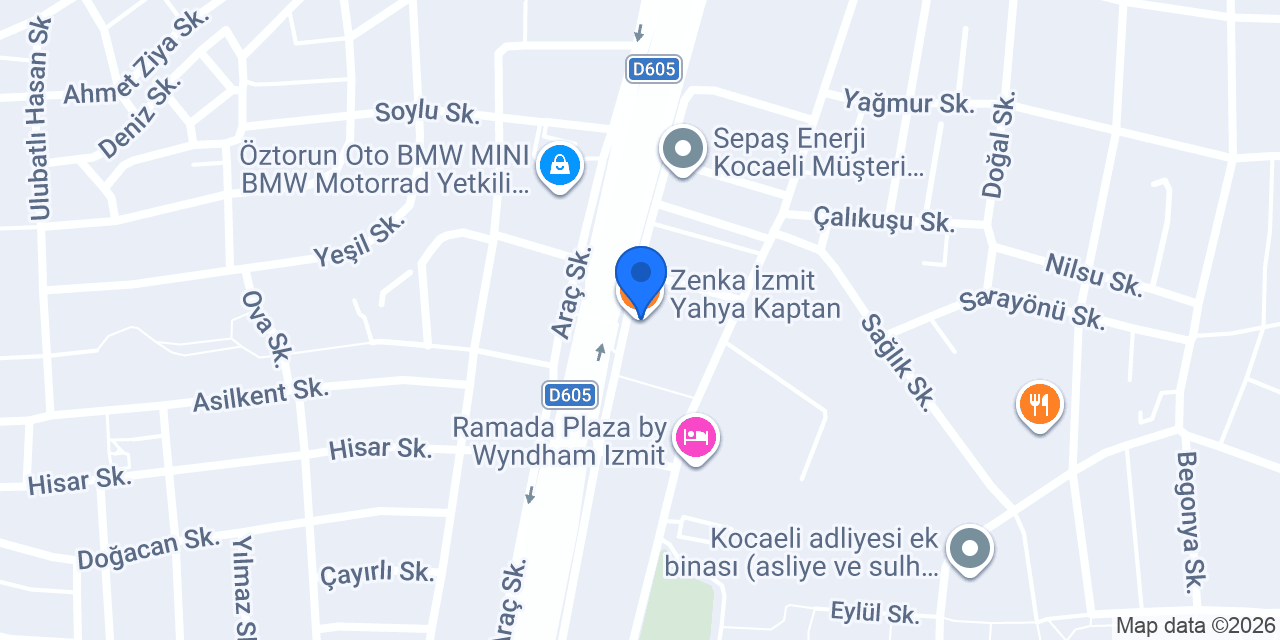 Zenka İzmit Yahya Kaptan konumu