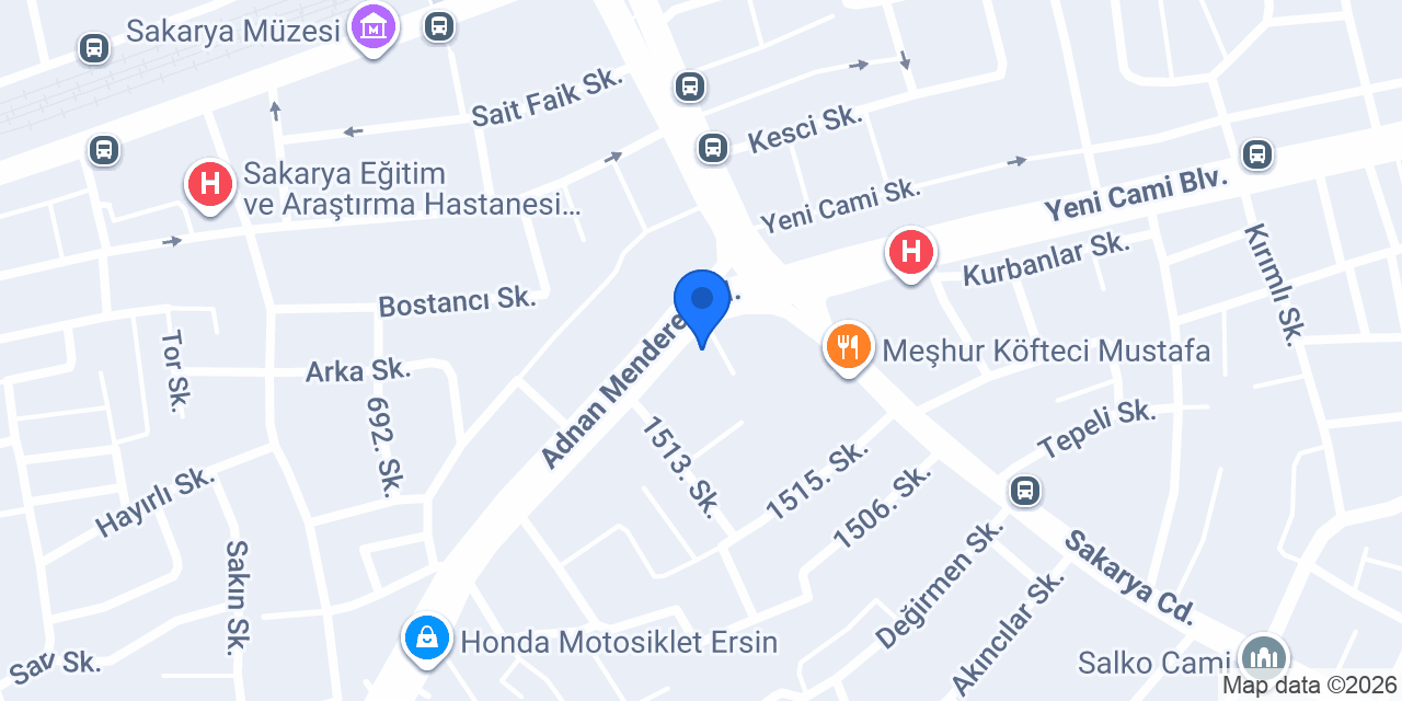 Sinpaş Yapı Tasarruf Sandığı Sakarya Şube konumu